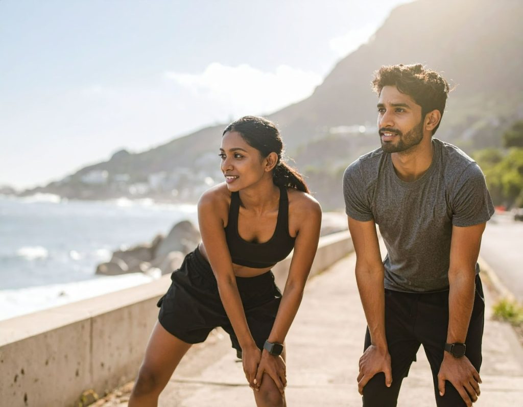 運動人士在訓練後進行伸展