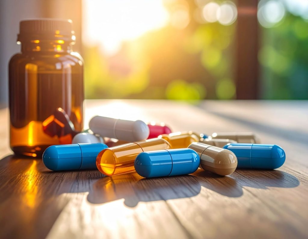 放在桌上的保健品