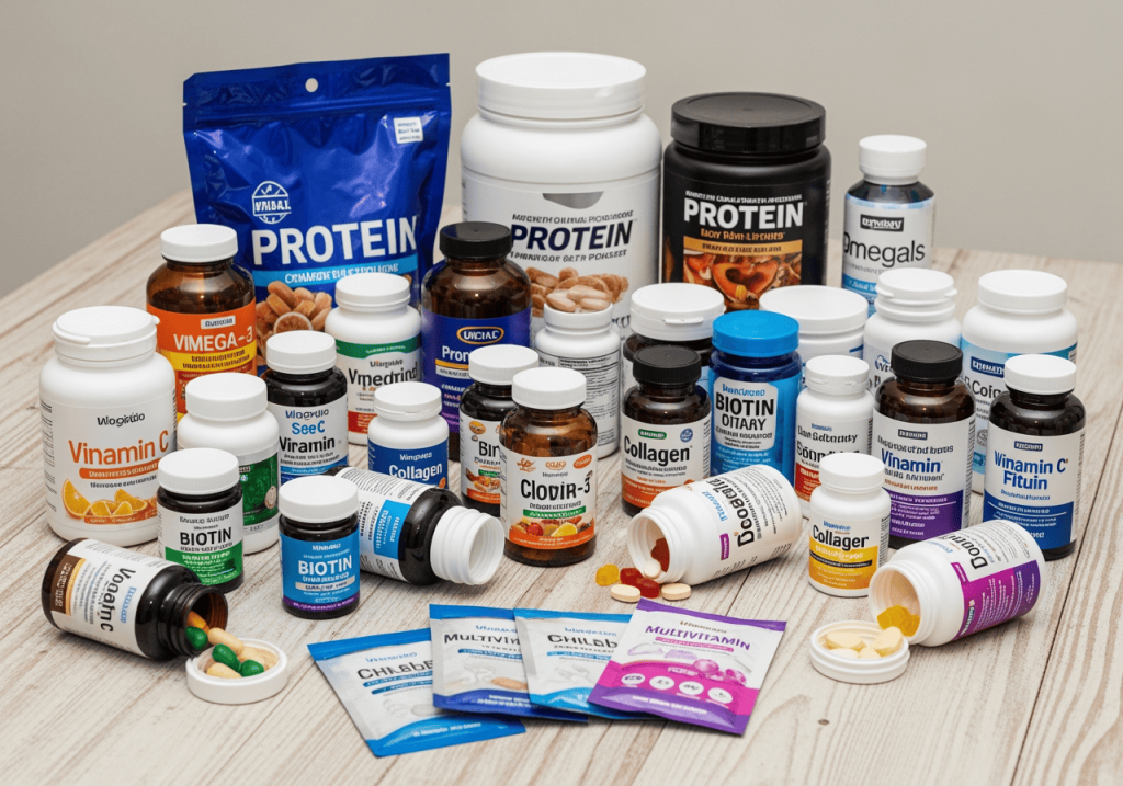 桌上放著保健品