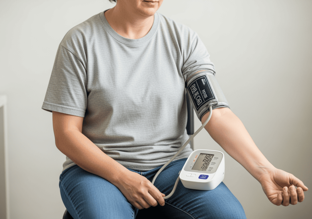 中年人坐著量血壓