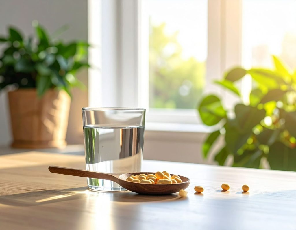 桌上保健品與一杯水