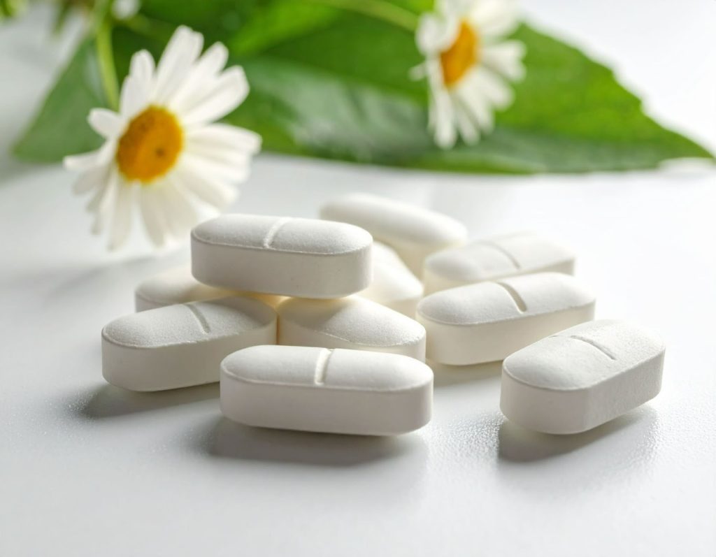 餐桌放著鈣片保健食品